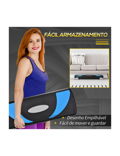 imagem de HOMCOM Step para Exercício Aeróbico Plataforma Step com Altura Ajustável em 3 Níveis com Carga Máxima 150kg para Exercício em Academia Casa 80x31x10-20cm Azul7