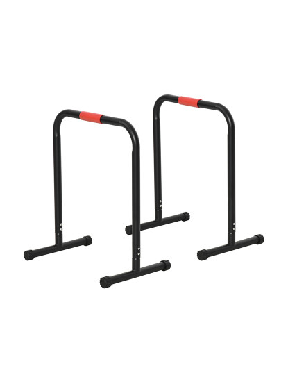 imagem de HOMCOM Suporte de treino de barras paralelas com alça extra larga para flexões inclinadas para construção muscular. Calistênicos. 63x41x73 cm Preto1