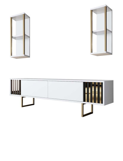 imagem de Combinação Living Room Furniture Dourado Line Branco Dourado7