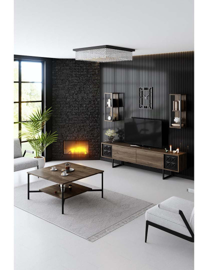 imagem de Combinação Living Room Furniture Preto Line Set Walnut Preto1