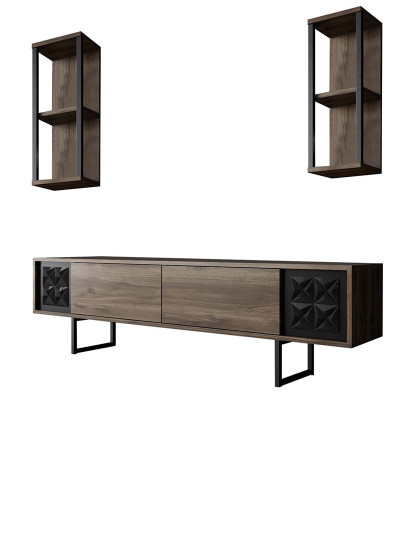 imagem de Combinação Living Room Furniture Preto Line Set Walnut Preto6