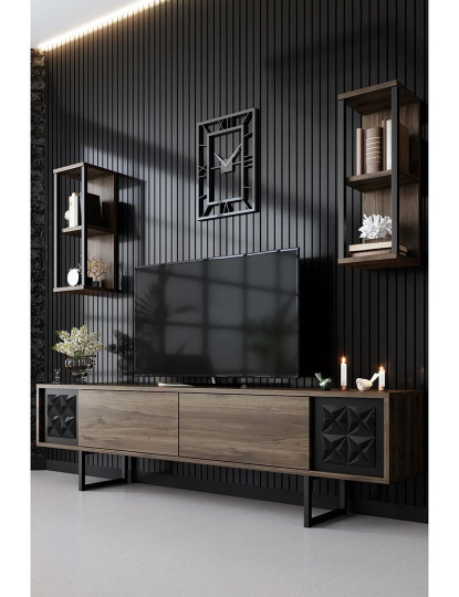 imagem de Combinação Living Room Furniture Preto Line Set Walnut Preto2