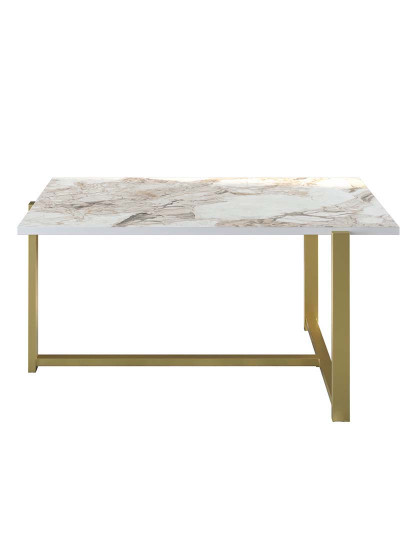 imagem de Mesa Centro Merideths Dourado Branco4