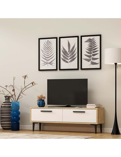 imagem de Móvel Tv Leni Sapphire Oak Branco2