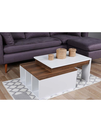 imagem de Mesa de Apoio Kolorado Branco e Noz3