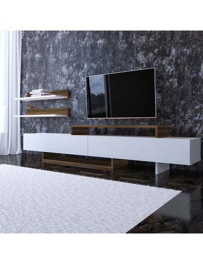 imagem de Móvel Tv Unit Nirvana Branco, Teak1