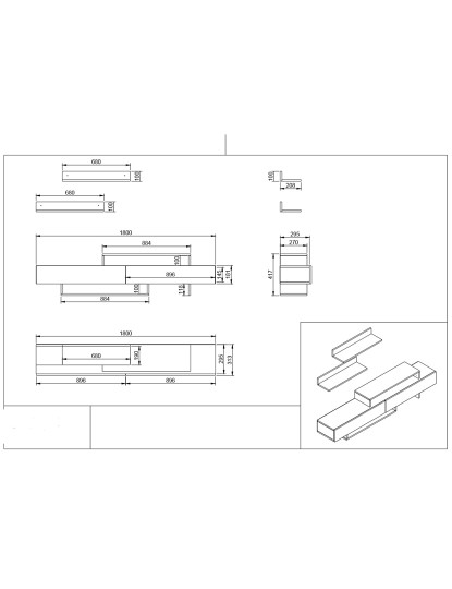 imagem de Móvel Tv Unit Nirvana Branco, Teak3