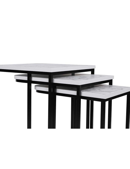 imagem de Mesa Aninhamento 3 peças Ce Metal Zigon Branco Preto4