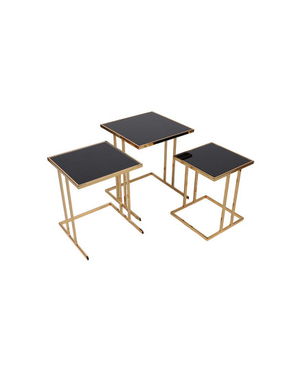 imagem de Mesa Aninhamento 3 peças Zen Dourado Preto6