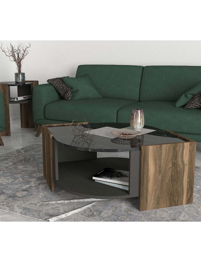 imagem de Mesa de Apoio Walnut Cinza Preto2