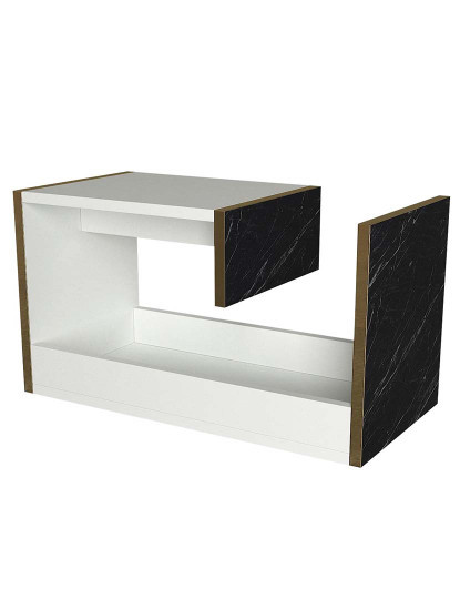 imagem de Mesa de Apoio Ravenna Branco Dourado Preto5