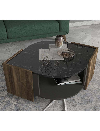 imagem de Mesa de Apoio Walnut Cinza Preto3