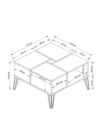 imagem de Mesa Apoio Nirvana Branco Preto5