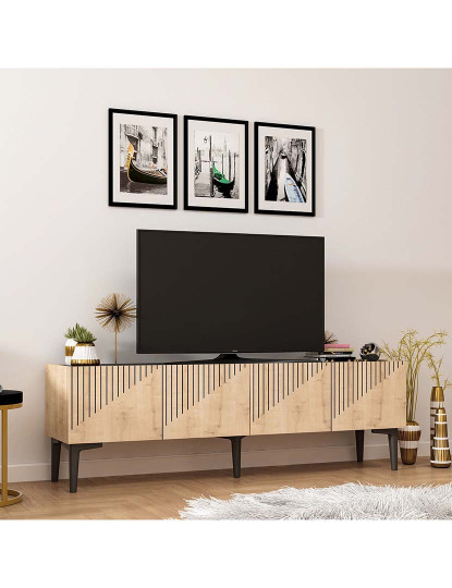 imagem de Móvel Tv Sapphire Oak Preto Mármore2