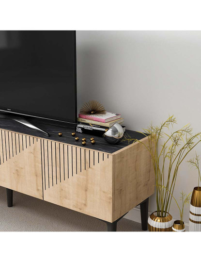 imagem de Móvel Tv Sapphire Oak Preto Mármore5