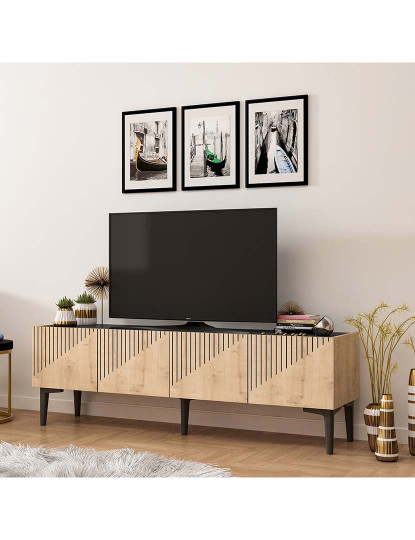 imagem de Móvel Tv Sapphire Oak Preto Mármore3