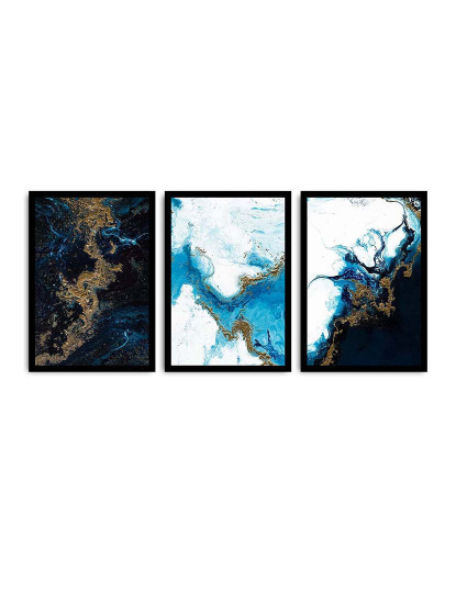 imagem de Pack 3 Quadros Abstract Azul2