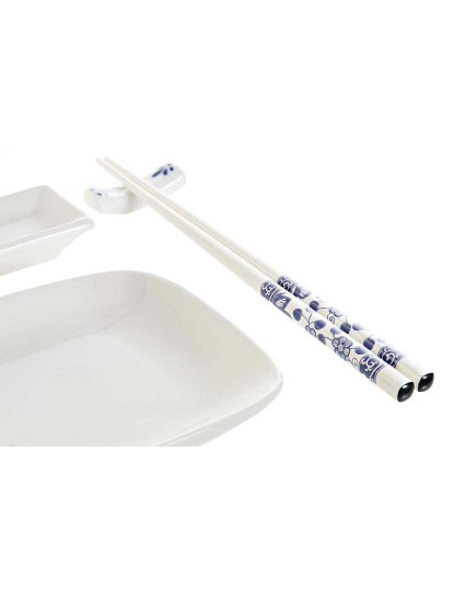 imagem de Conjunto Sushi 10 Peças Porcelana Bambu Branco 4