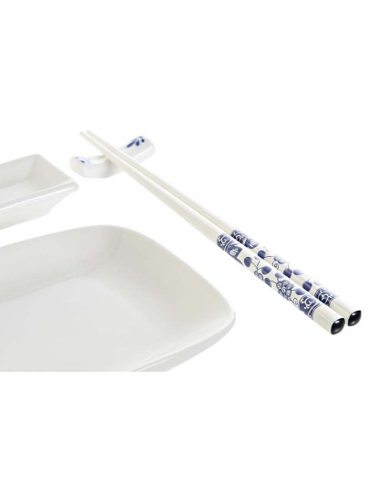 imagem de Conjunto Sushi 10 Peças Porcelana Bambu Branco 5