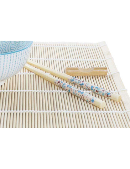 imagem de Conjunto Sushi 16Pcs Bambu Azul4