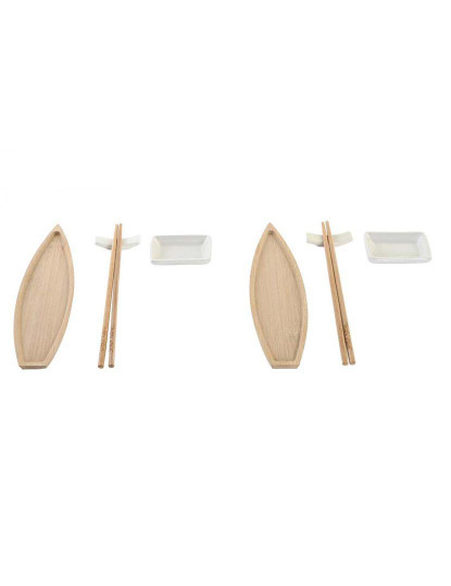 imagem de Sushi Set 8 Bambu Ceramica Natural 4
