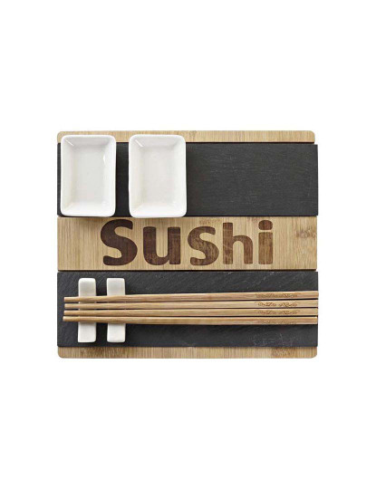 imagem de Conjunto Sushi 7Pcs Bambu Pizarra Natural 5