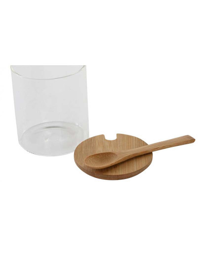 imagem de Conjunto de 3 Potes DKD Home Decor 31 x 11 x 10,5 cm Natural Bambu Vidro de Borosilicato4