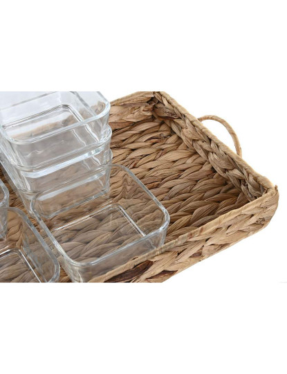 imagem de bandeja de aperitivos DKD Home Decor 32 x 11 x 6 cm Cristal Natural 280 ml (7 Unidades)4