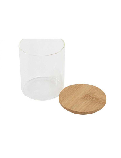 imagem de Conjunto de 3 Potes DKD Home Decor 31 x 11 x 11,5 cm Natural Bambu Vidro de Borosilicato6