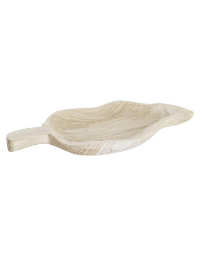 imagem de bandeja de aperitivos DKD Home Decor Marrom claro Natural Tropical Folha de planta 56 x 28 x 5 cm2