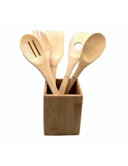 imagem de Recipiente para Utensílios de Cozinha Versa Bambu 10 x 13,5 x 10 cm1