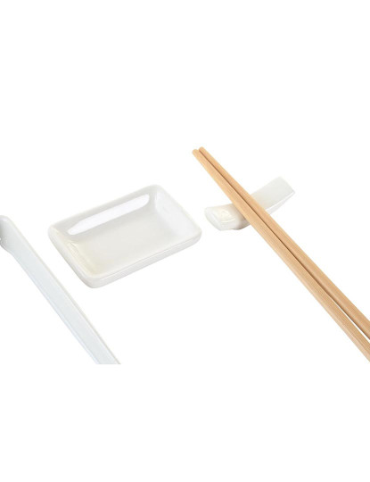 imagem de Conjunto de sushi DKD Home Decor 24 x 7 x 2 cm Natural Branco Grés Oriental4