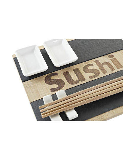 imagem de Conjunto de sushi DKD Home Decor Preto Natural Bambu Ardósia Oriental 25 x 22 x 3 cm5