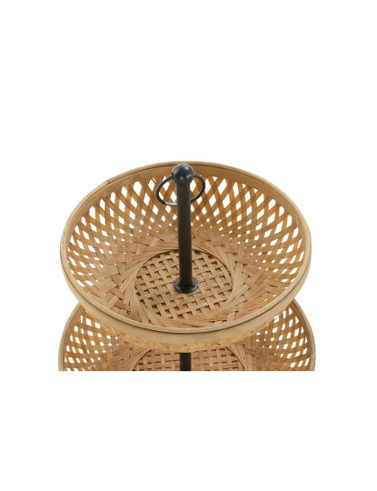 imagem de Fruteira DKD Home Decor Preto Metal Castanho Bambu 40 x 40 x 70 cm5