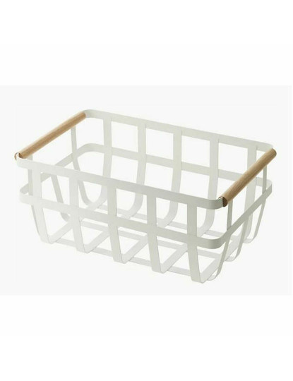 imagem de Cesta Multiusos DKD Home Decor Branco Natural Metal Pinheiro 36 x 22 x 15,5 cm2