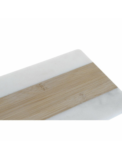 imagem de Tábua de corte DKD Home Decor Branco Natural Bambu Mármore Plástico Retangular 38 x 18 x 1 cm4