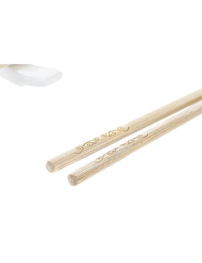 imagem de Conjunto de sushi DKD Home Decor Bambu Ardósia Natural Oriental 28 x 9 x 2 cm (3 Peças) (6 Peças)3