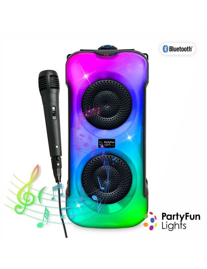 imagem de Coluna C/ Microfone 2X10W Usb/Bt/Sd/Aux/Fm Led1