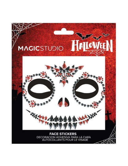 imagem de MAGIC STUDIO HALLOWEEN ROSTO GEMAS ADESIVO CRÂNIO1