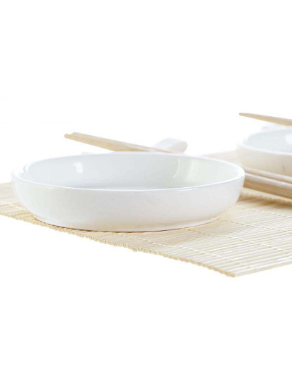 imagem de Conjunto Sushi 7 Peças Bambu Cerâmica Natural 4