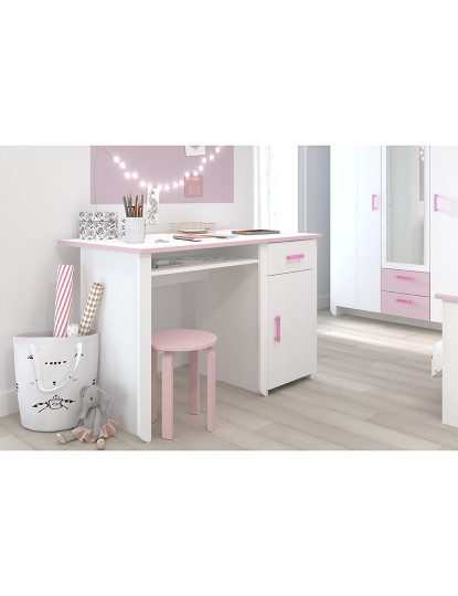 imagem de Secretária Biotiful Branco e Rosa7
