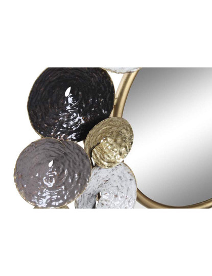 imagem de Espelho De Parede De Metal Preto E Dourado2