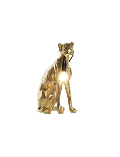 imagem de Candeeiro De Mesa Resina Galgo Dourado1