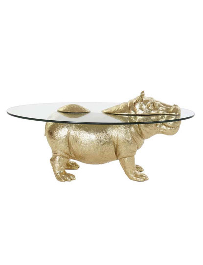 imagem de Mesa De Apoio Resina Vidro Hipopótamo1
