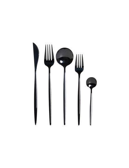 imagem de Talheres Set 20 Inox 3Mm Preto 1