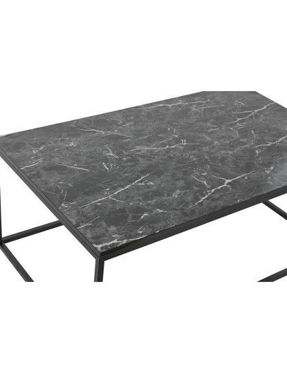 imagem de Mesa De Centro Mdf Metal Simil Mármore Preto2