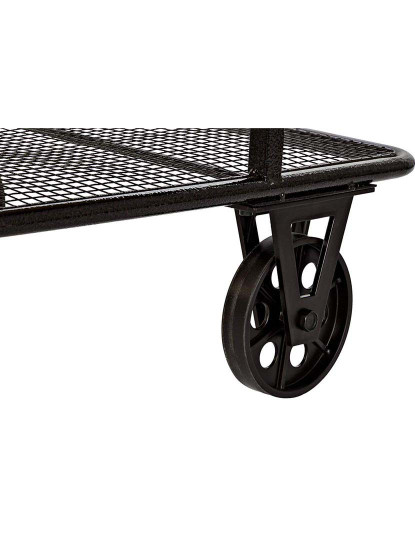 imagem de Mesa Centro Metal Com Rodas Preto 4