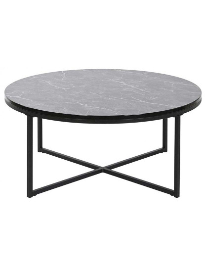 imagem de Mesa De Centro Mdf Metal Simil Mármore Preto 5