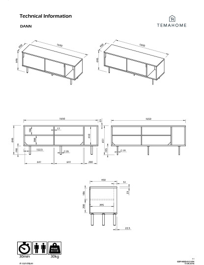 imagem de Aparador Dann 165 Carvalho C/ Pernas Metal C/ Portas8