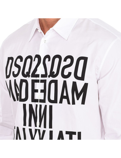 imagem de Camisa Manga Comprida Homem Preto Branco2